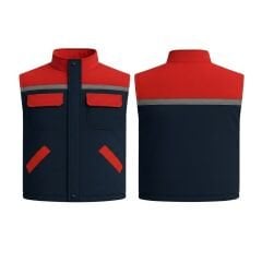Gabardin İş Yeleği L-XL - Sarı-Lacivert - 20 Adet