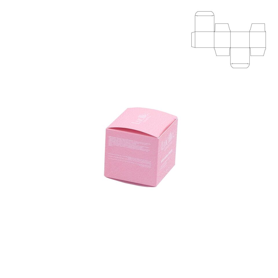 Krem ve Kozmetik Kutusu KADK02 (Amerikan Dip Kilit) 1.000 adet  - 7x6x5.9 cm - Mat Selefon + Altın Yaldız