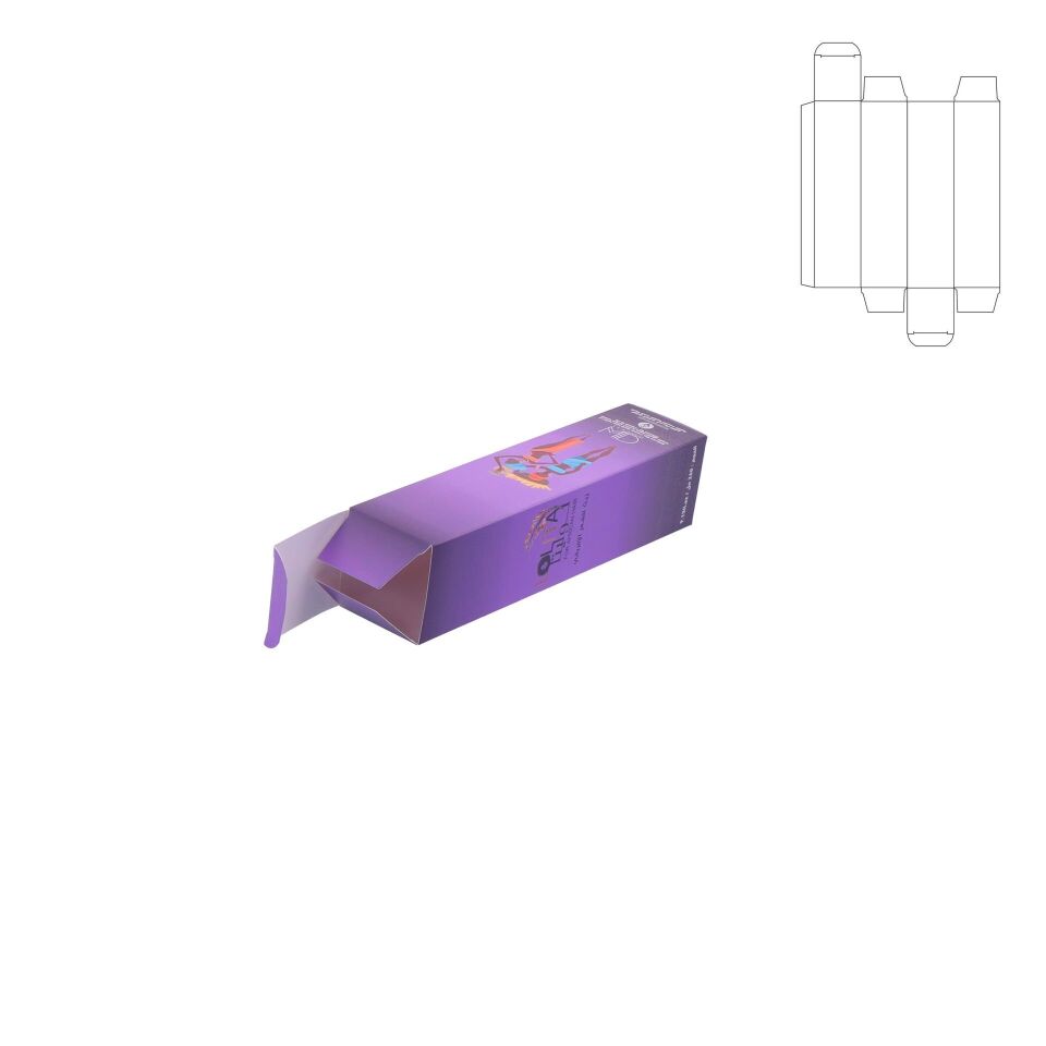 İlaç ve Kozmetik Kutusu KADK01 (Amerikan Dip Kilit) 1.000 adet  - 3.7x3.7x10.7 cm - Mat Selefon + Altın Yaldız