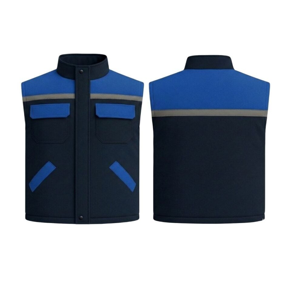 Gabardin İş Yeleği 2XL-3XL - Mavi-Lacivert - 50 adet