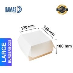 علبة  برجر من الكرتون الأبيض ​​(مطبوع / غير مطبوع)