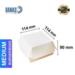 علبة  برجر من الكرتون الأبيض ​​(مطبوع / غير مطبوع)