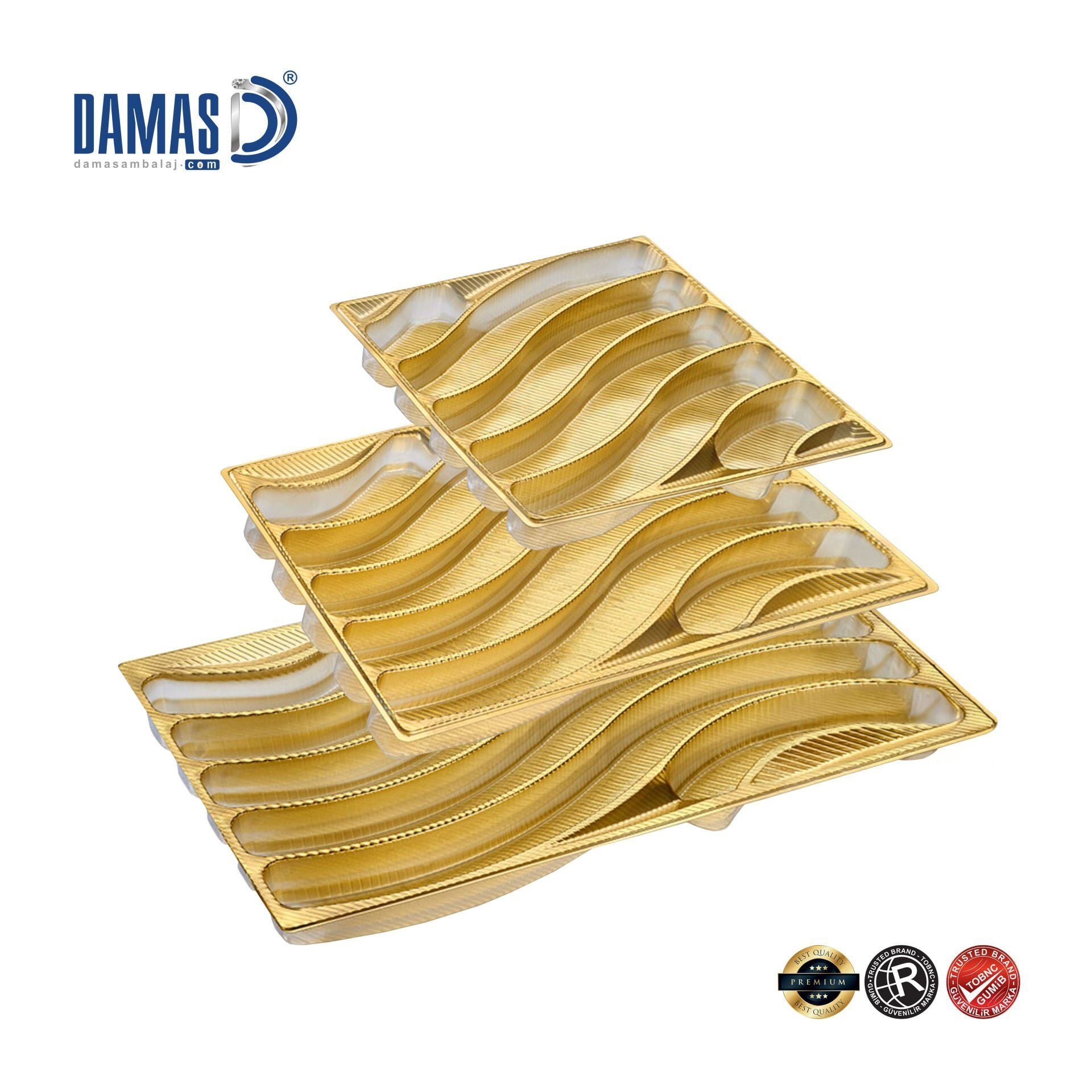 Vakumlu Plastik Çikolata ve Bisküvi Seperatör Tepsi - Su Yolu Şeklinde