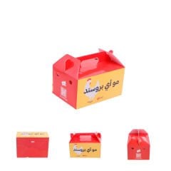 Saplı Karton Yemek Kutusu DMSYK-001 5.000 adet - 23x23x12 cm - İç Selefonlu