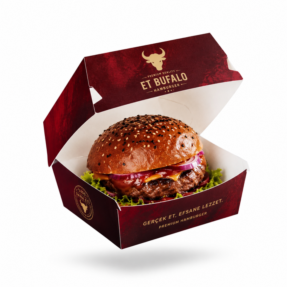 Burger Kutusu (Yapıştırmalı)