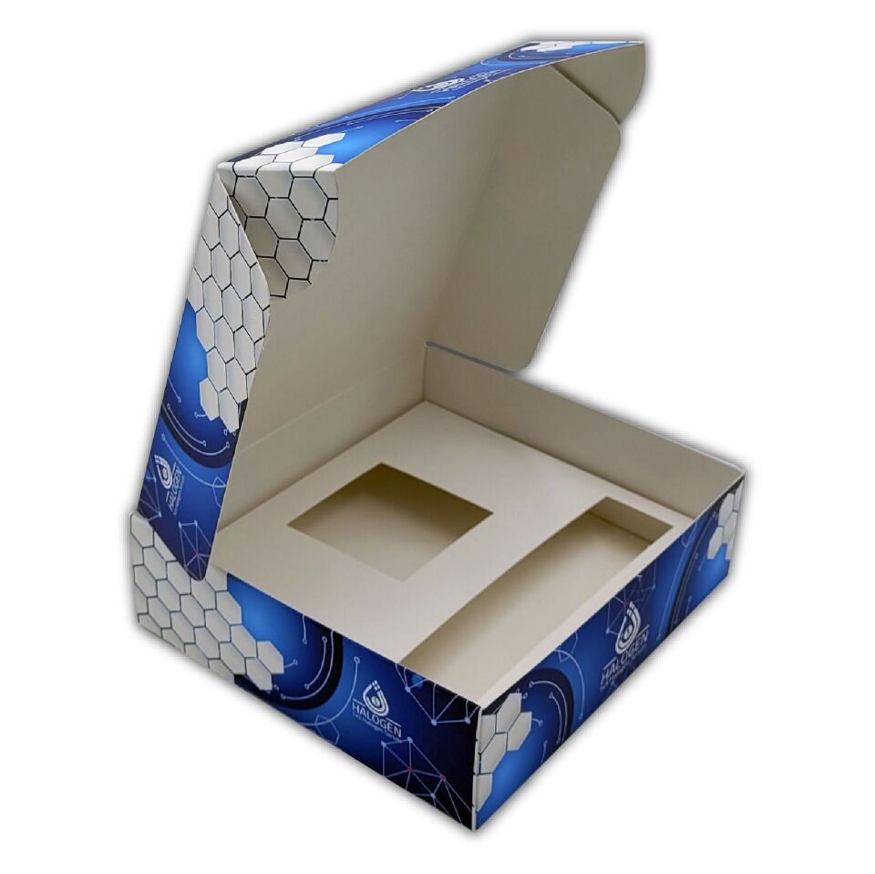 Seperatörlü Karton Kutu 3.000 adet - 34x28x3,5 cm - Mat Selefon + Kabartma Lak