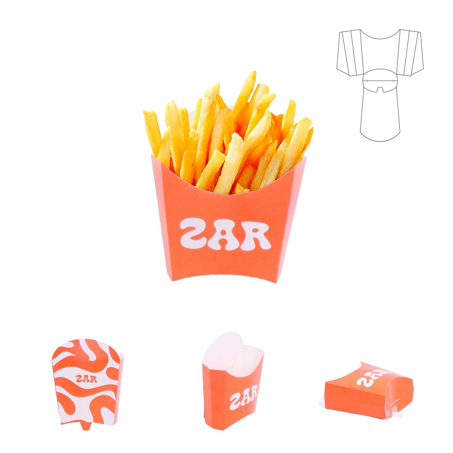 Patates Kutusu (Baskılı) 20.000 adet - 6.9x4.6x9.8 cm