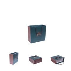 حقيبة من الورق المقوى مطبوعة بحبل (متوسطة)