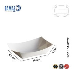Kraft Cardboard Boat Plate (Printed / Unprinted) Offset Printing - 10,000 pieces - 9x14,2x4 cm - A.Bristol - 300 gr - Inner Glossy Cellophane