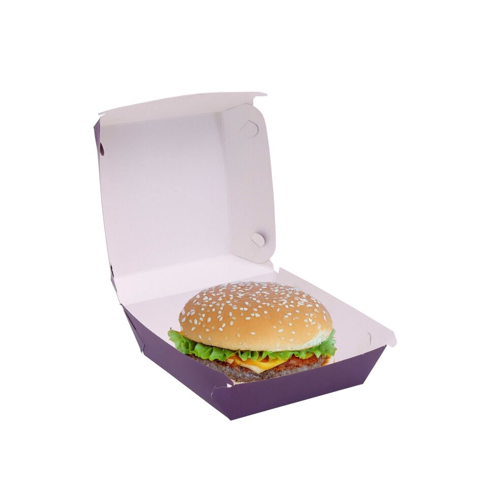 Burger Beyaz Kutusu ( Baskılı / Baskısız ) S - 9,5 x 9,5 x 7,5 cm - Baskılı - 100.000 adet