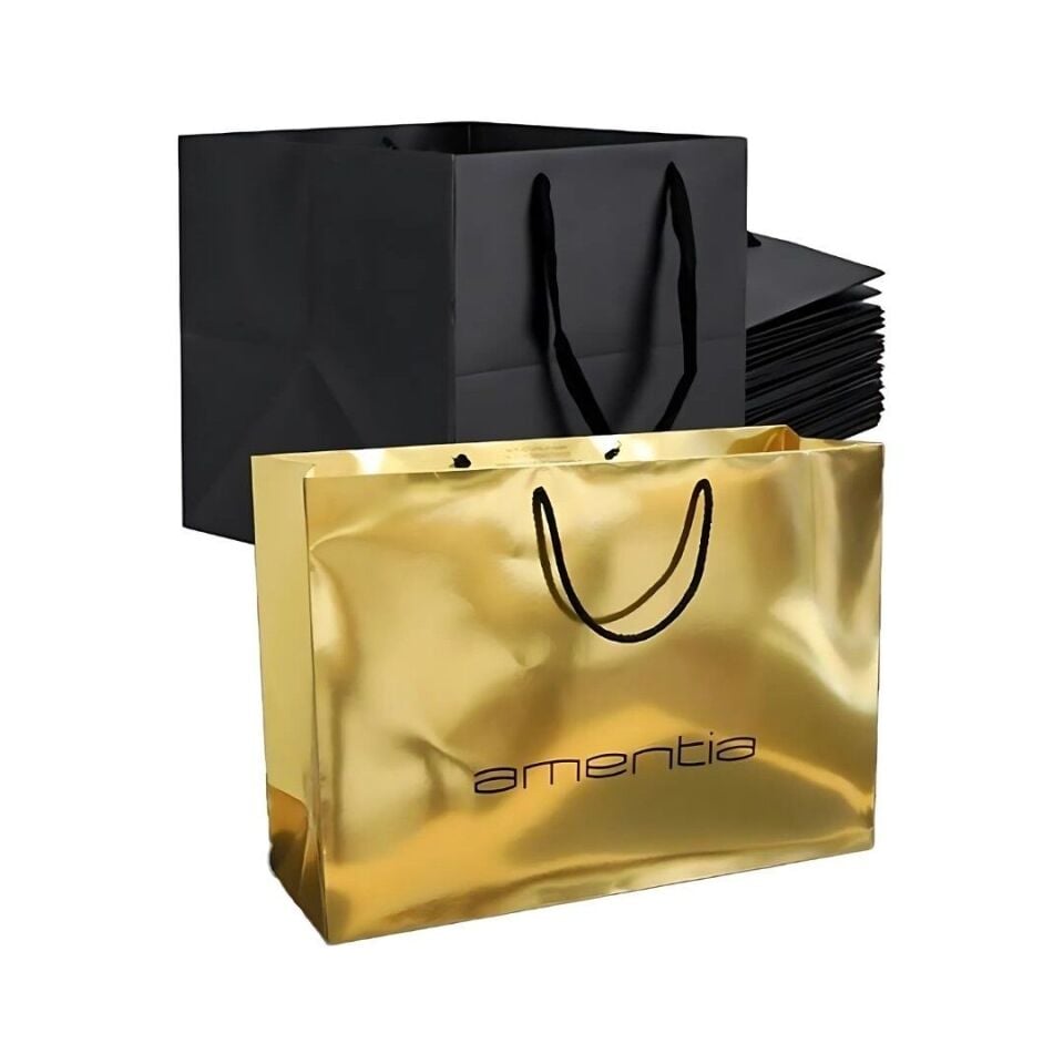 Printed Cardboard Bag with Rope (Large)