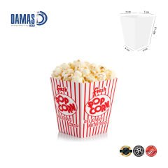 علبة فشار كرتون ابيض (مطبوعة)