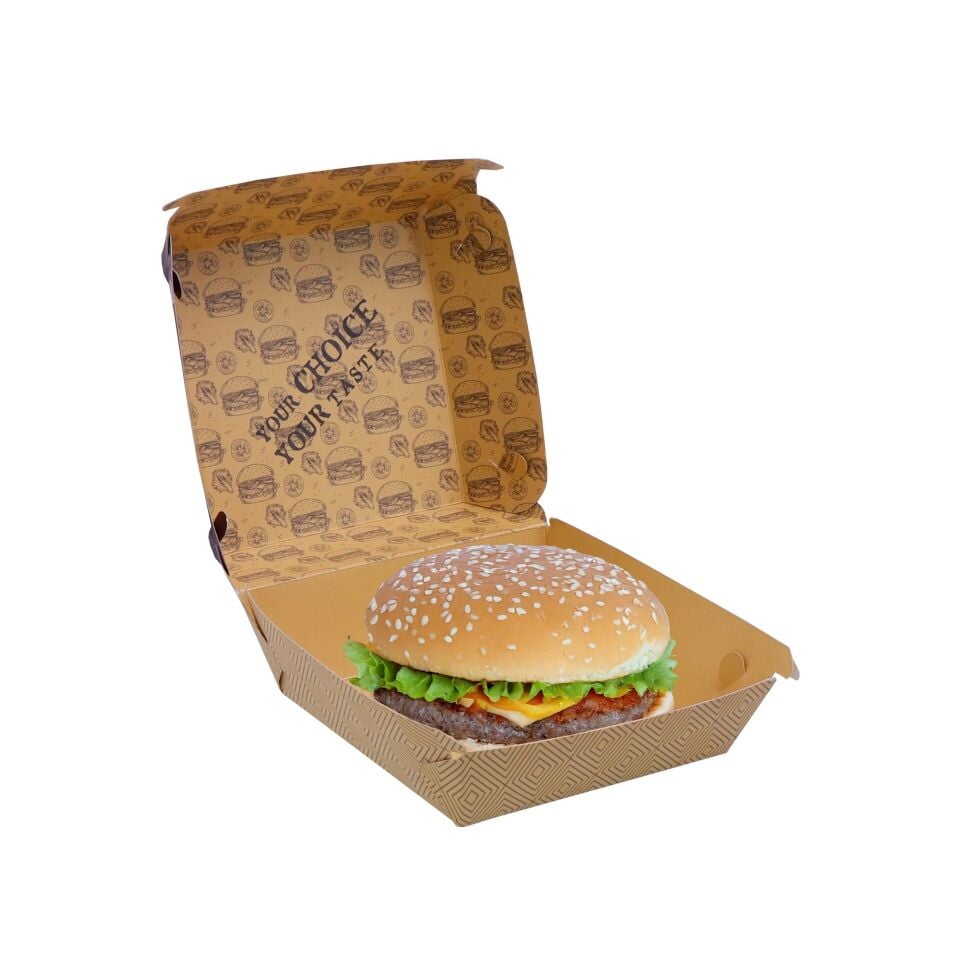 Burger Beyaz Kutusu ( Baskılı / Baskısız ) M - 11,4 x 11,4 x 9 cm - Baskısız - 100.000 adet