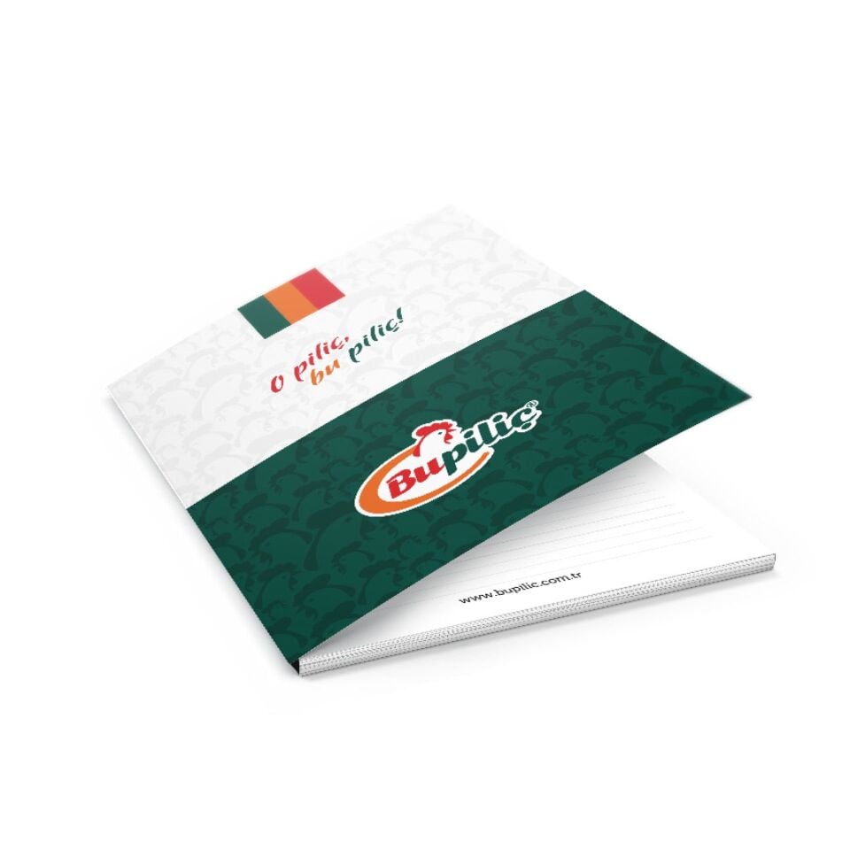 Kapak Geçmeli Yana Açılır Bloknot ( ALA-53 ) 500 adet - 14x20 cm A5 - Mat Selefon