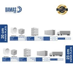 Printed White Cardboard Plates Printed 20 cm - 23 cm