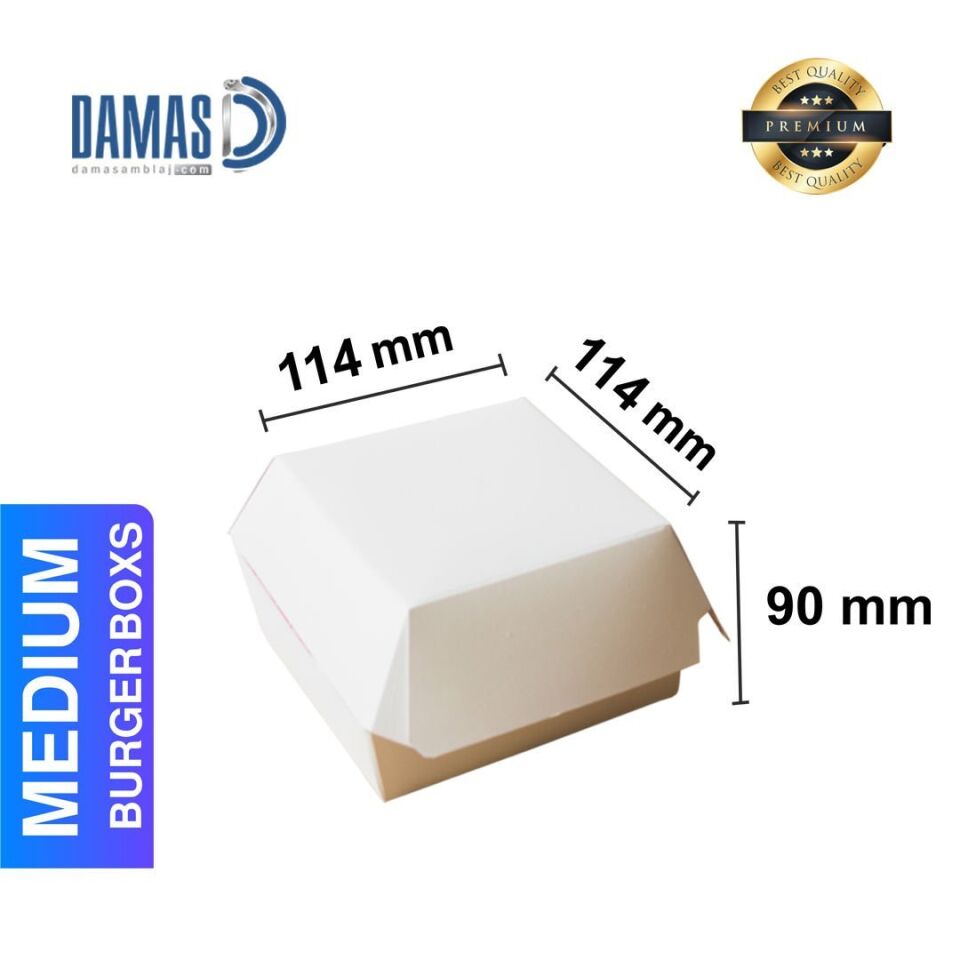 Burger Beyaz Kutusu ( Baskılı / Baskısız ) M - 11,4 x 11,4 x 9 cm - Baskısız - 250.000 adet