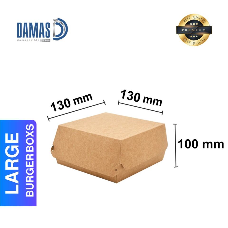 Burger Kraft Kutusu ( Baskılı / Baskısız ) L - 13 x 13 x 10 cm - 250.000 adet - Baskısız