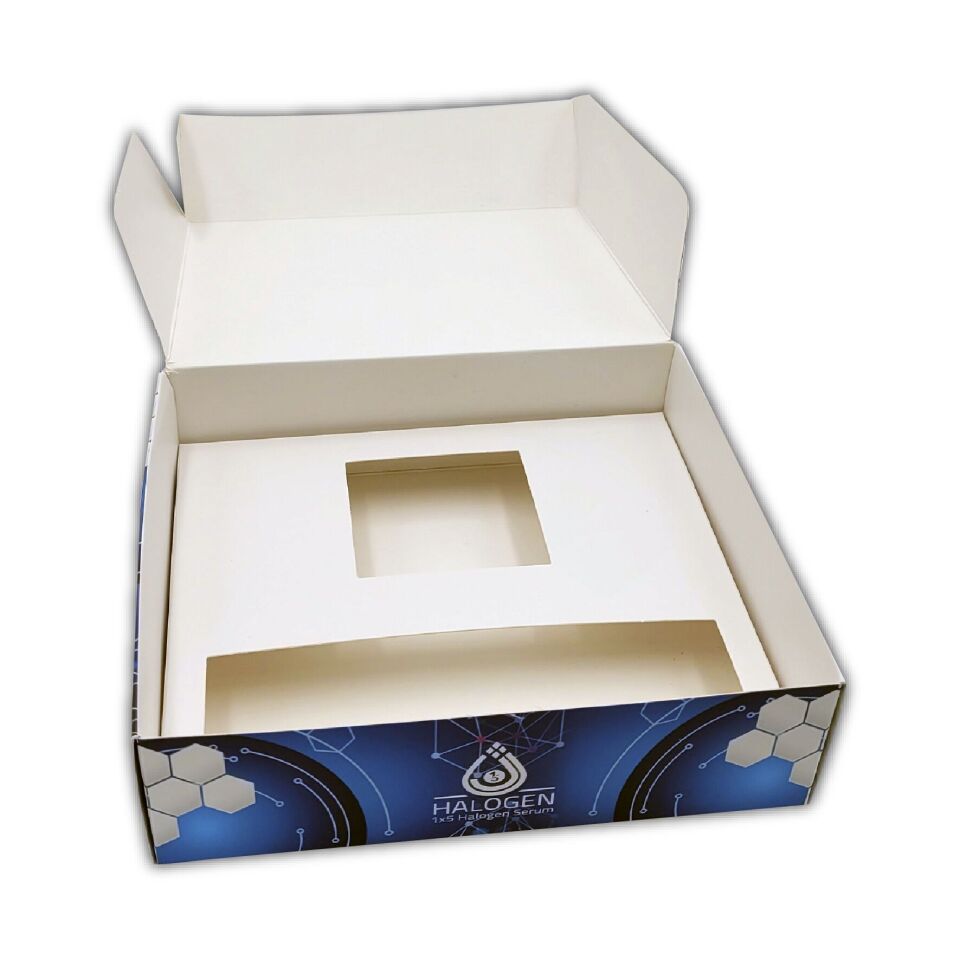 Seperatörlü Karton Kutu 1.000 adet  - 34x28x3,5 cm - Mat Selefon + Kabartma Lak