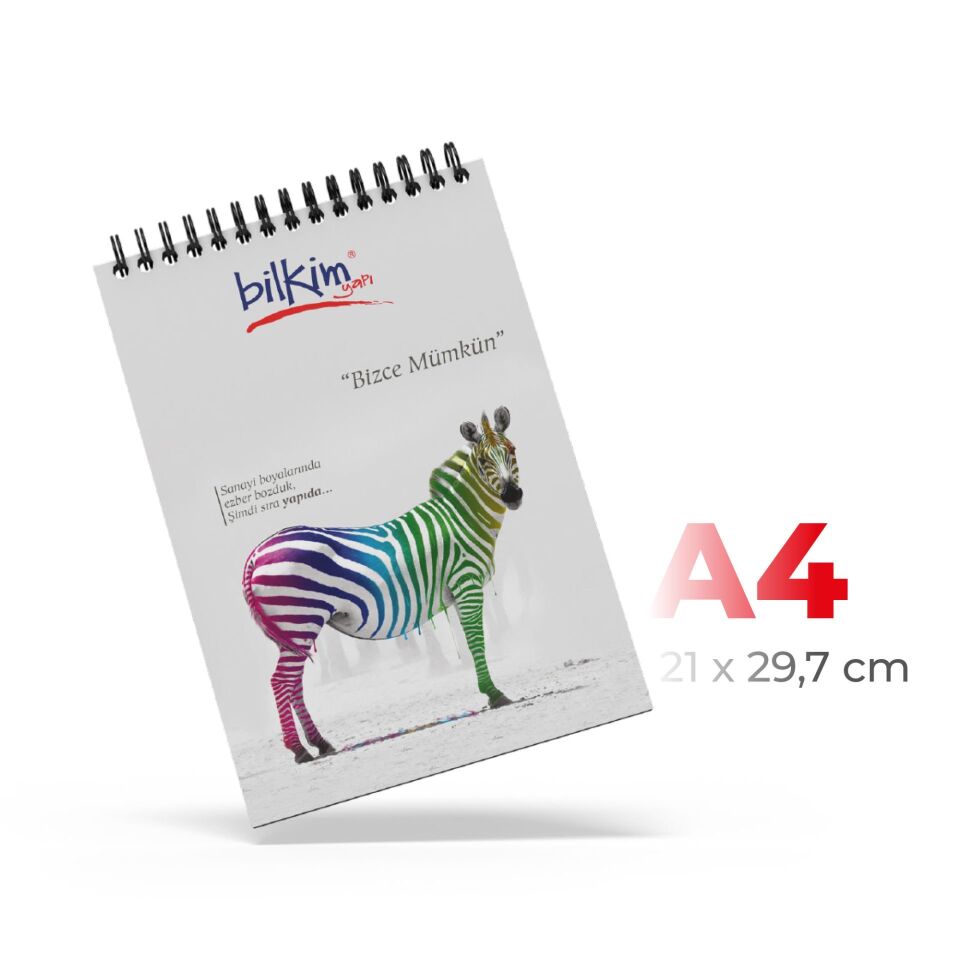 Karton Kapaklı Spiralli Bloknot 500 adet - 21x30 cm A4 - Parlak Selefon