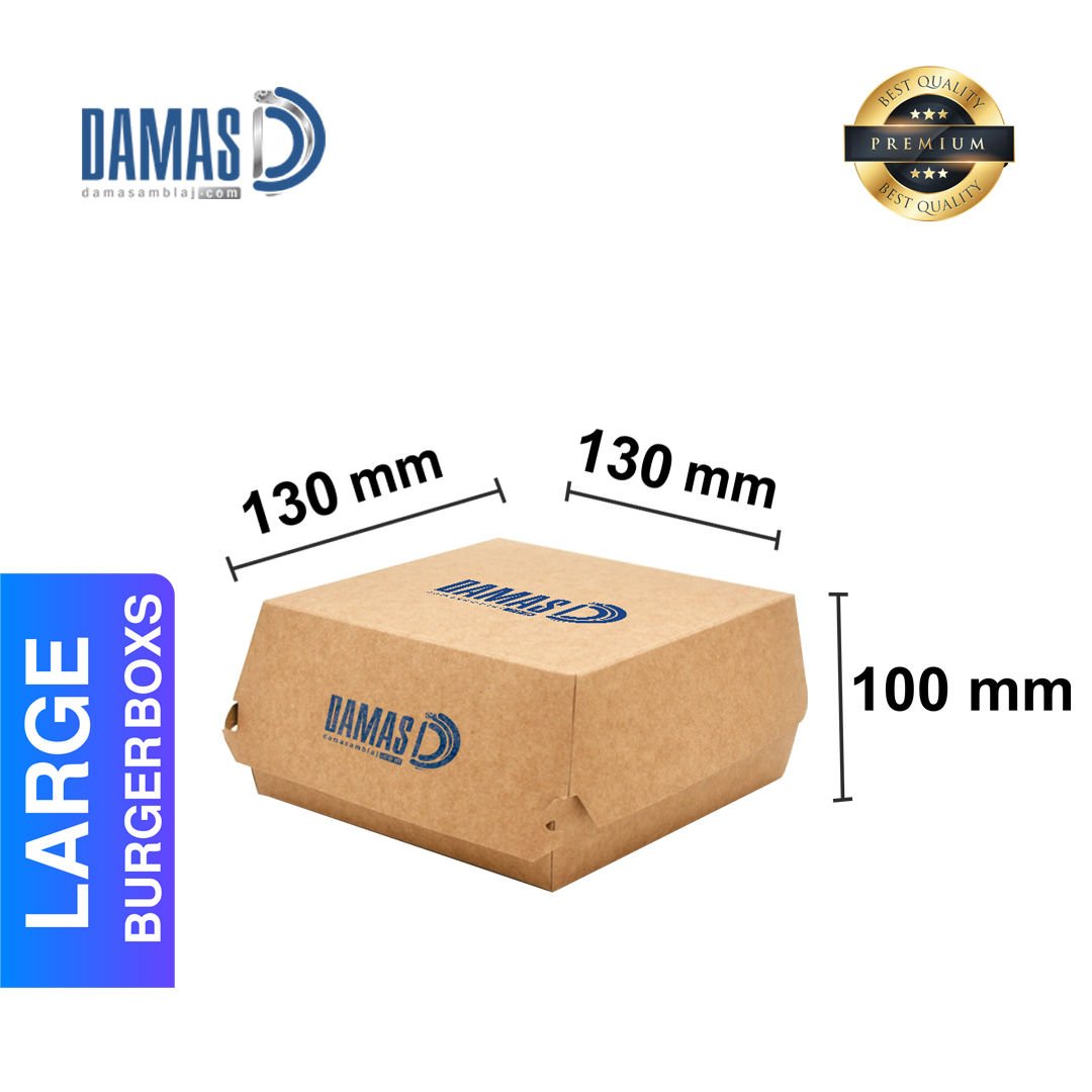 Hamburger Box Kraft 130 x 130 x 100 - 500.000 pieces - Printed