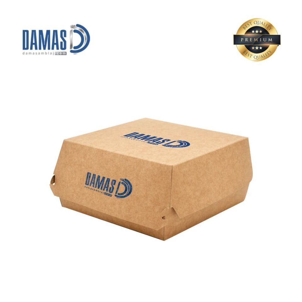Burger Kraft Kutusu ( Baskılı / Baskısız ) S - 9,5 x 9,5 x 7,5 cm - 50.000 adet - Baskısız
