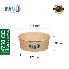 Salata Kasesi Kraft ( Baskılı / Baskısız ) Baskılı - 100 - 26 OZ 750 cc - Yok