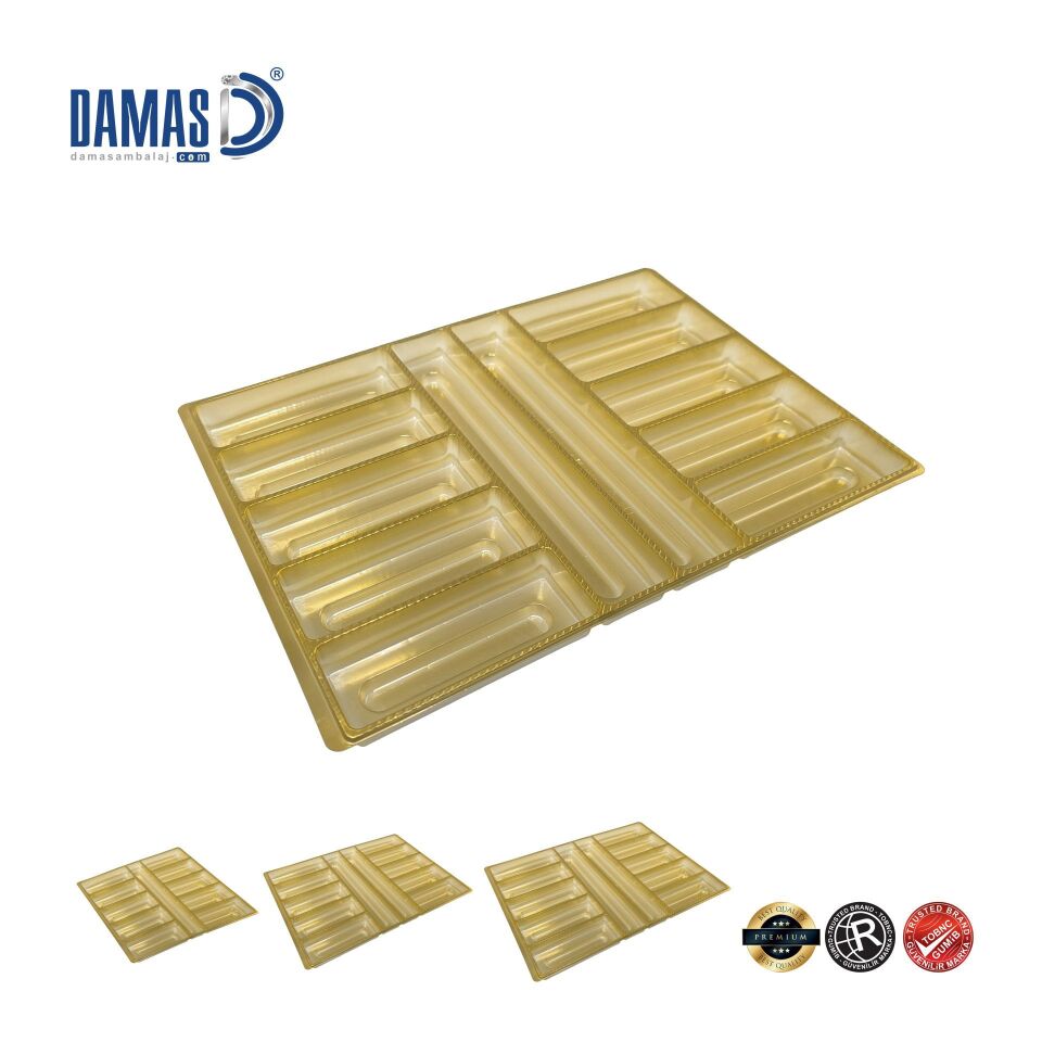 Oluklu Bölmeli Seperatör Vakum Altın - 34x20,6 cm - 1000 gr - 500 Adet