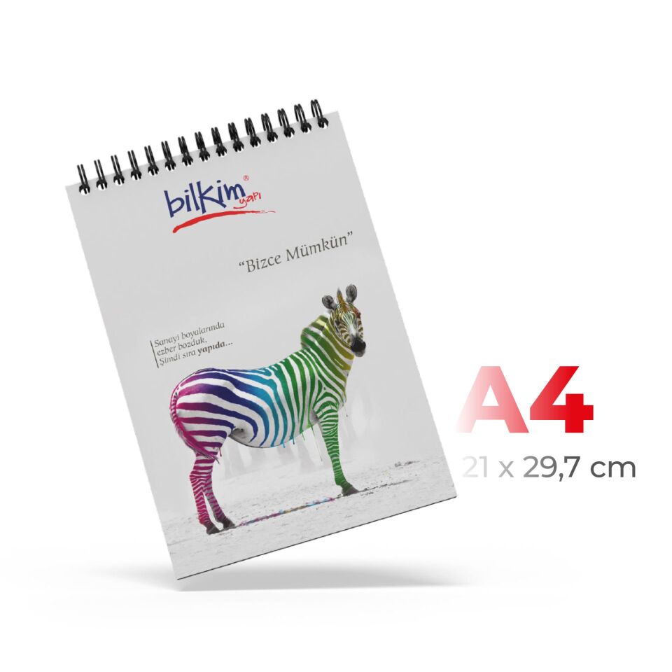 Karton Kapaklı Spiralli Bloknot 500 adet - 10x14.8 cm A6 - Mat Selefon + Kabartma Lak
