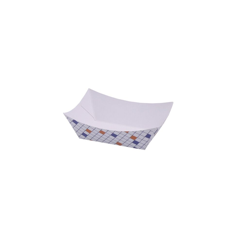 Karton Kayık Tabak (Yapıştırmalı) Ofset Baskı - 10,000 adet - 10x6,7x4 cm - Kraft Karton - 265 gr - İç Parlak Selefonlu