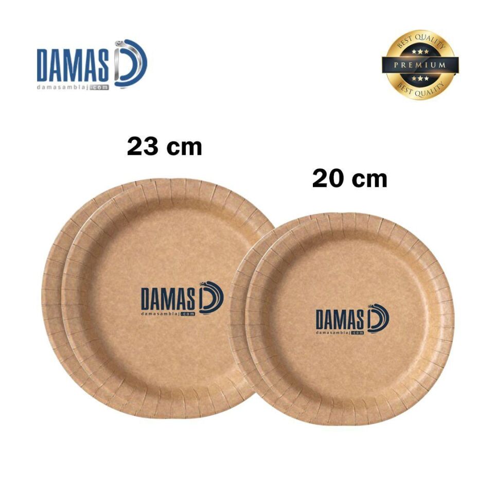 Kraft Karton Tabak ( Özel Baskı ) 23 cm - 60.000 adet - 350 gr