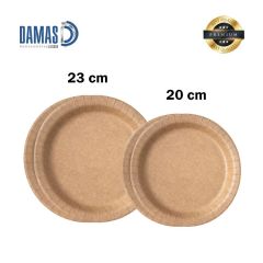 Kraft Cardboard Plate Unprinted 20 cm - 23 cm 5,000 pieces - 20 cm - 350 gr