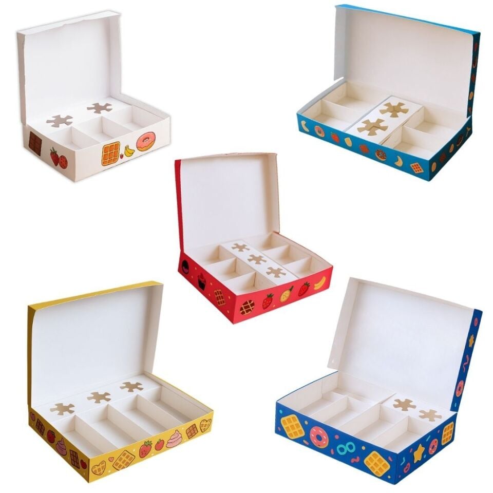 Waffle Kutusu (Eko) 6 Kutu + 3 Sos - 1.000 adet