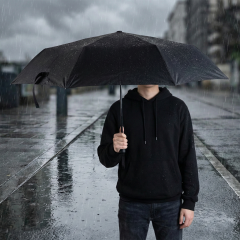 Aspendos Siyah Tam Otomatik Şemsiye (ÖZEL BASKI)