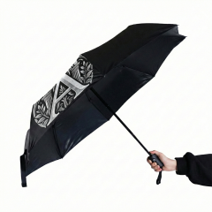 Aspendos Siyah Tam Otomatik Şemsiye (ÖZEL BASKI)