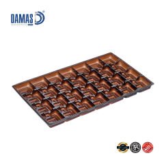 صينية تقديم الشوكولاتة مادلين - فاصل بلاستيكي مفرغ من الهواء - بني - 34×20.6 سم - 28 قطعة - 400 قطعة