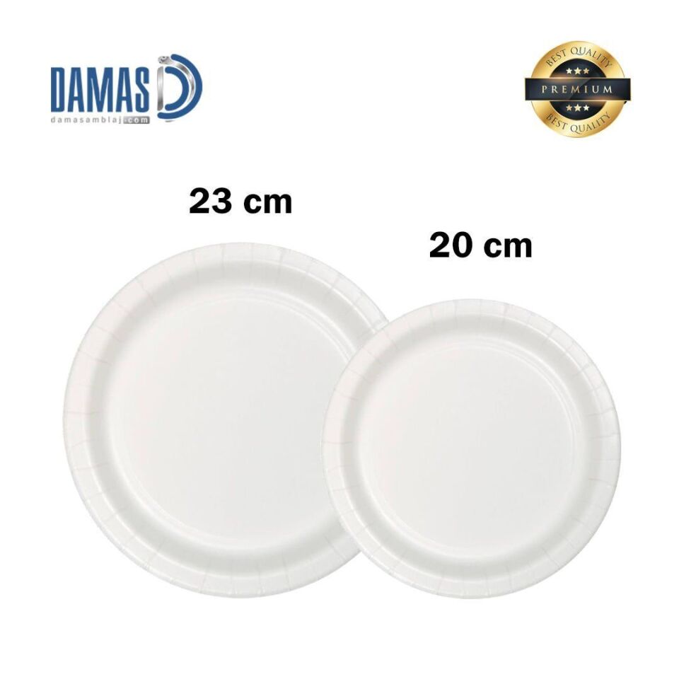 Beyaz Karton Tabak ( Baskısız ) 10.000 adet - 23 cm - 300 gr