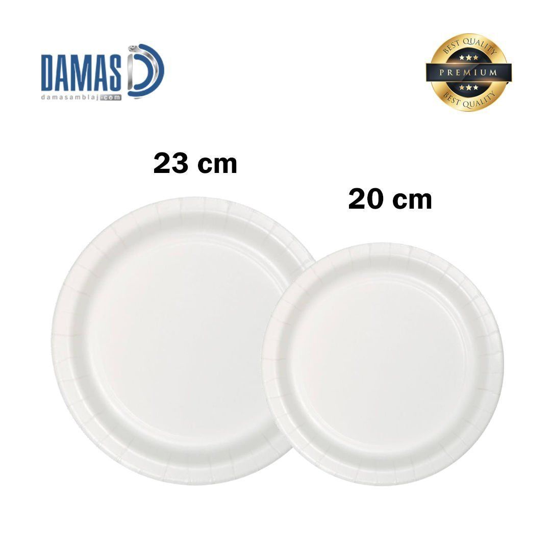 Beyaz Karton Tabak ( Baskısız ) 10.000 adet - 23 cm - 350 gr