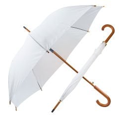 Mangostan Ahşap Saplı Şemsiye (ÖZEL BASKI) Yeşil - Tek Panel Renkli ( DTF ) - 50 adet