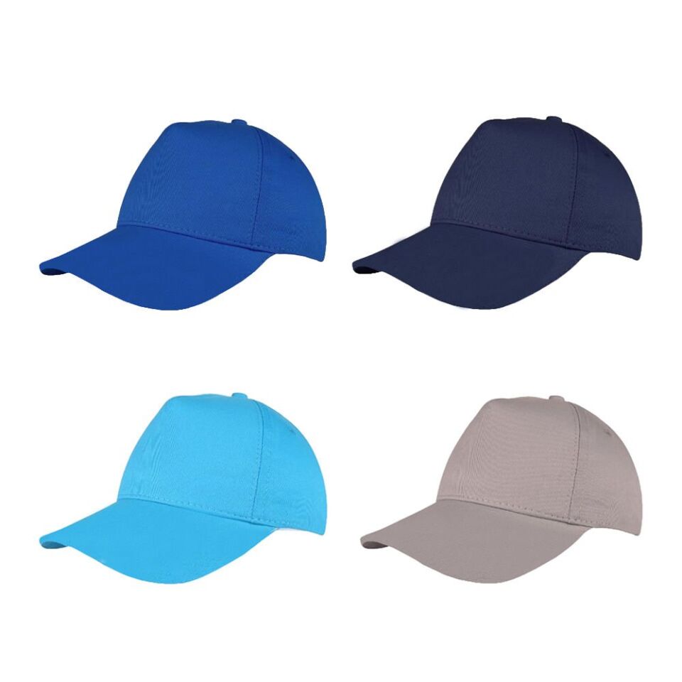Sardunya Siper Dikişsiz Cotton Şapka (ÖZEL BASKI) Tek Panel Renkli ( DTF ) - 500 adet - 5 x 8 cm Tek Yön Baskı