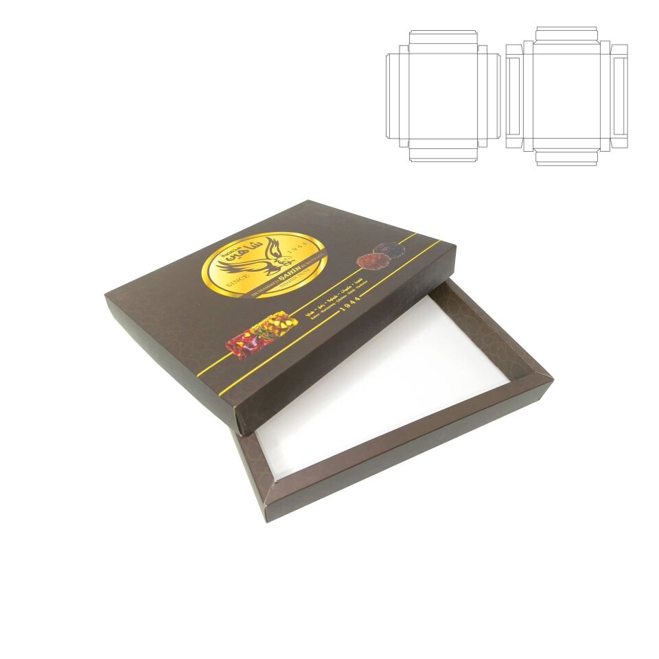 Karton Kutu KK08 (Kutu Kapak) 5.000 adet - 13.9x10.4x3 cm - Mat Selefon + Altın Yaldız