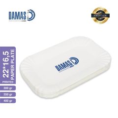 Karton Tabaklar Beyaz ( Özel Baskı ) 22x16,5 cm - 250,000 adet - 300 gr