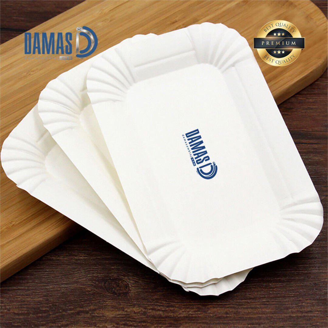 Karton Tabaklar Beyaz ( Özel Baskı ) 22x16,5 cm - 16,000 adet - 350 gr