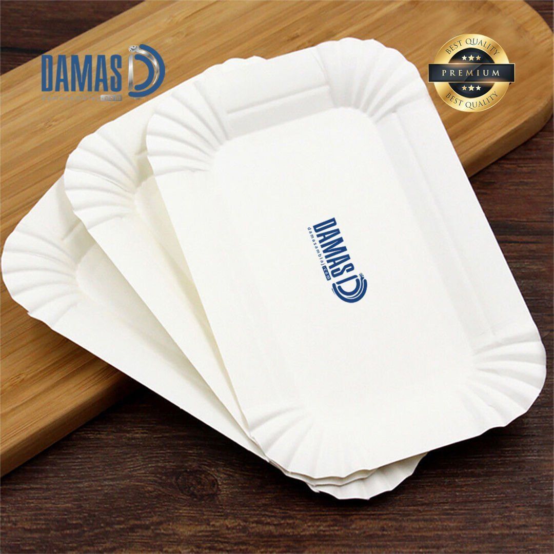 Karton Tabaklar Beyaz ( Özel Baskı ) 22x16,5 cm - 32,000 adet - 350 gr