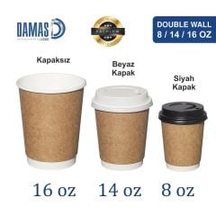 Double Kraft Bardak ( Baskısız ) 14 oz - Yok - 1.000 adet