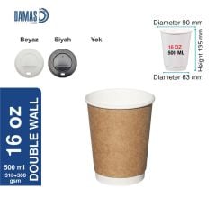 Double Kraft Bardak ( Baskısız ) 14 oz - Yok - 1.000 adet